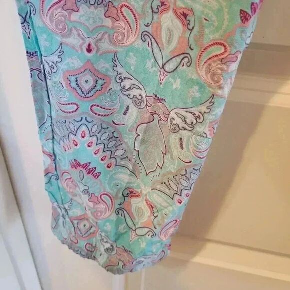 BLACK Butterfly Women's Turquoise/Pink Drawstring Pajama Lounge Pants NEW - Picture 9 of 10